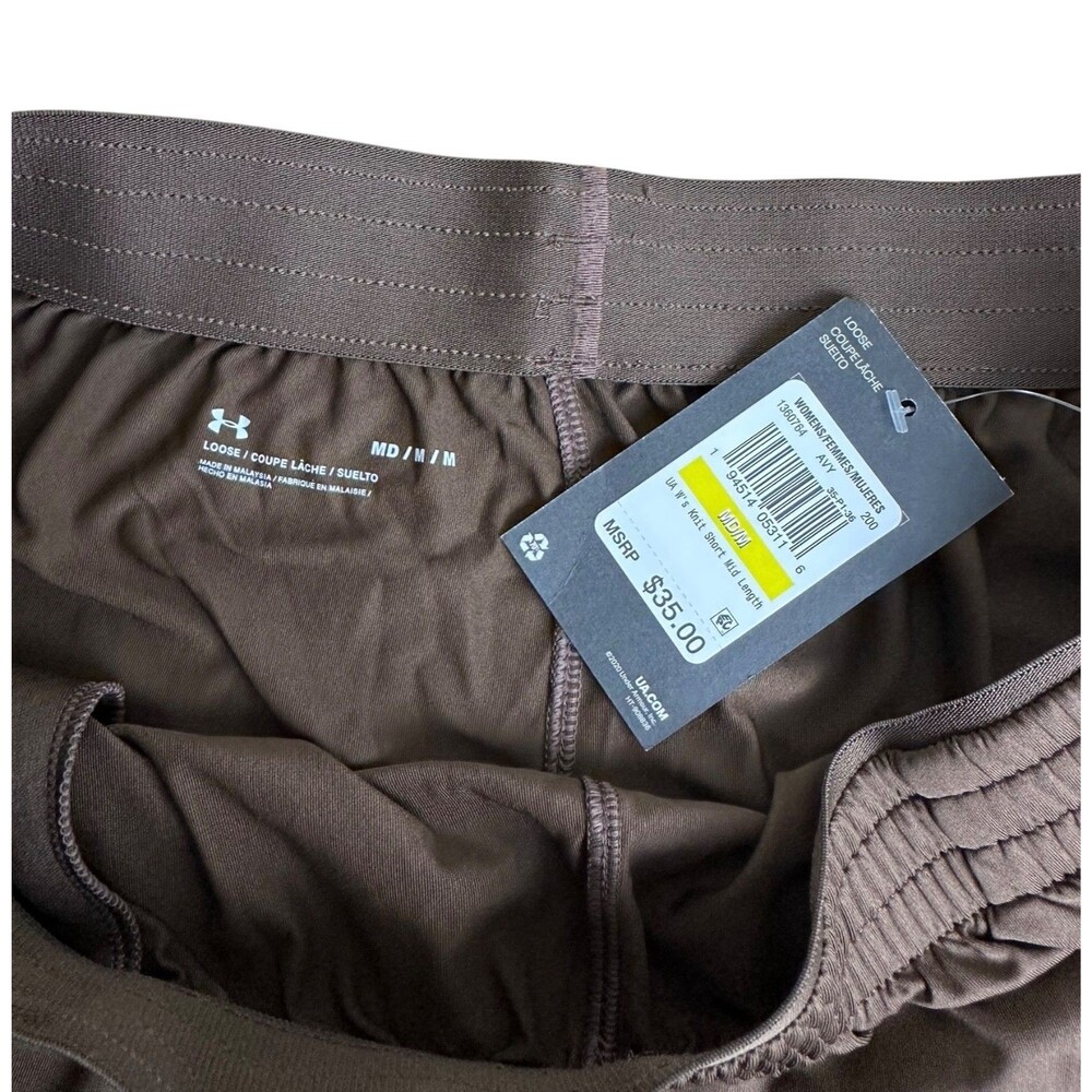 Under Armour Women's Knit Training Shorts Mid Length Size M Brown - Picture 7 of 11